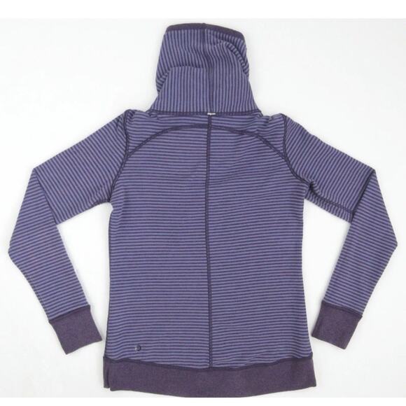 Lululemon In A Cinch Reversible Tee Heathered Deep Zinfandel Classic Stripe Sz 8 - Picture 4 of 10